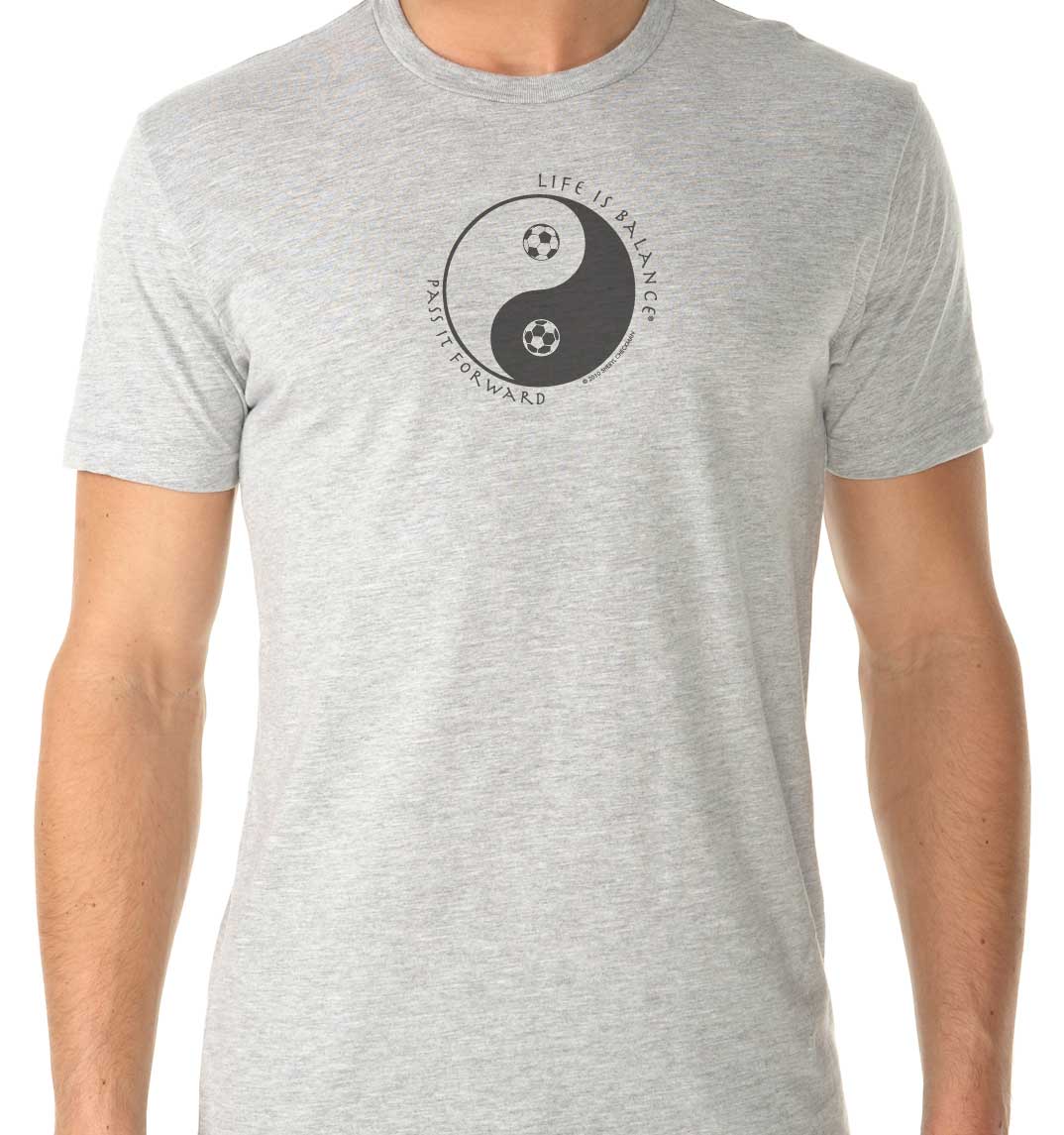 Men's short sleeve soccer t-shirt (heather gray/black)