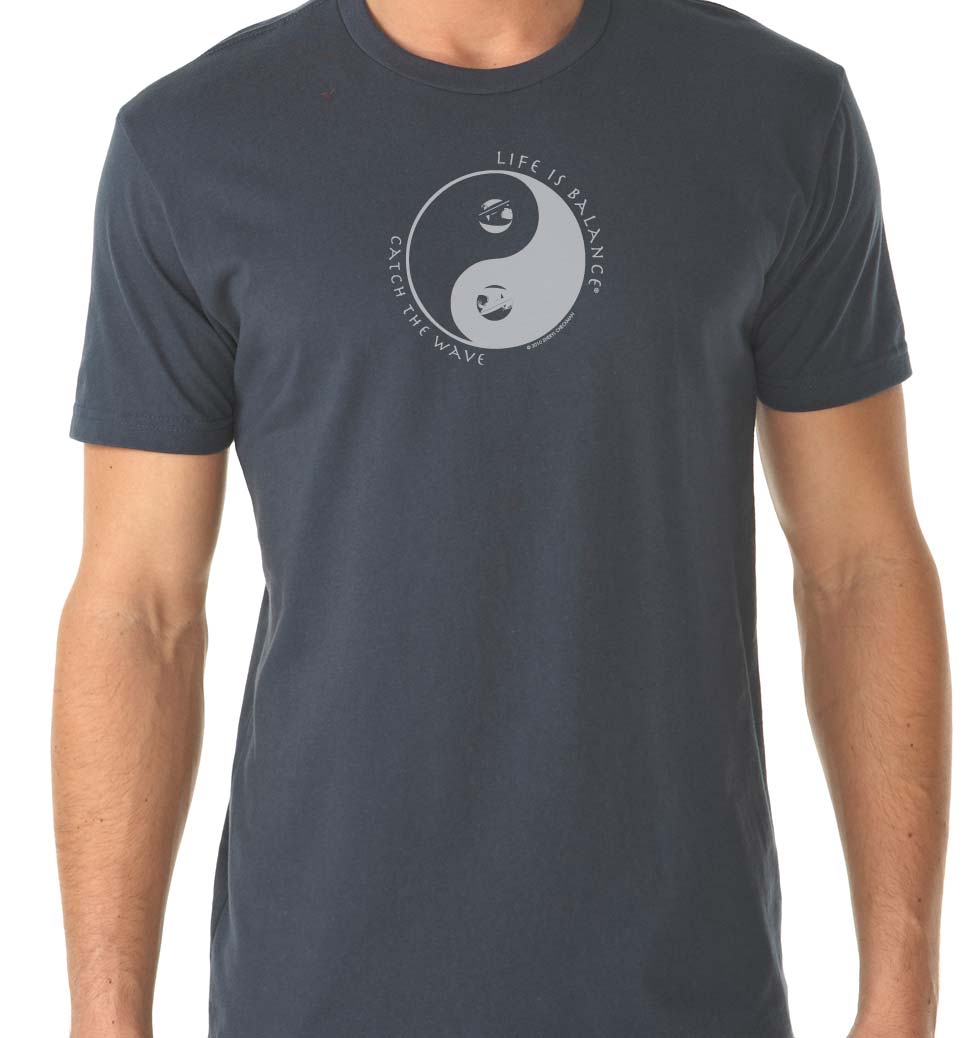 indigo and white shirt