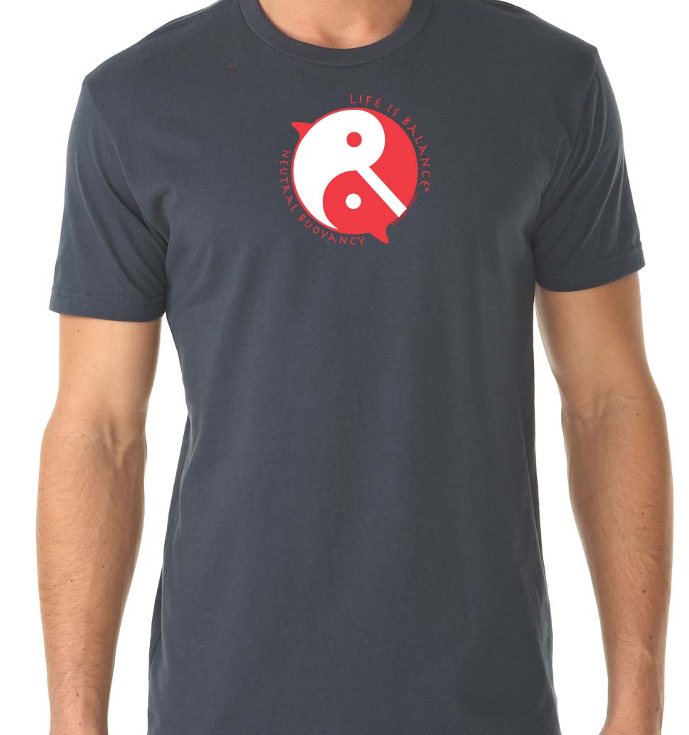 Men's short sleeve scuba diving t-shirt (indigo/white/red)