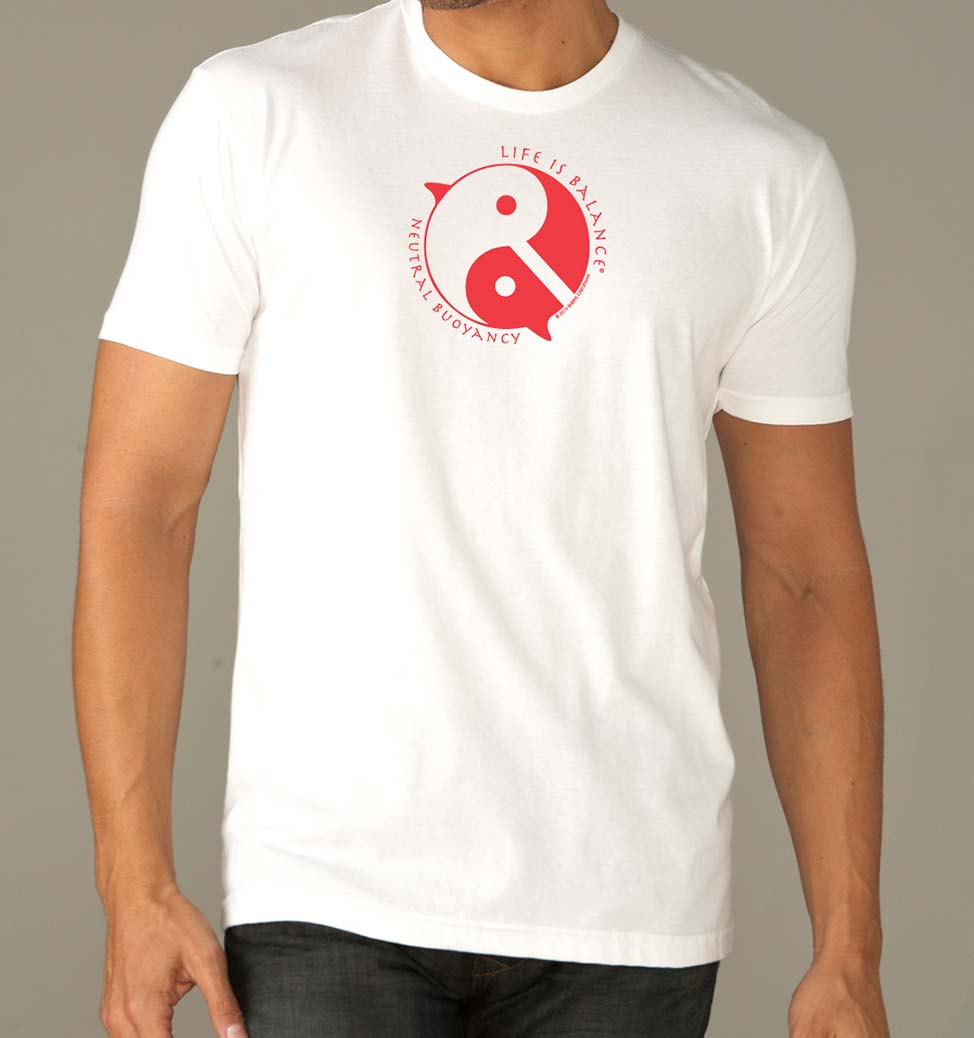 Men's short sleeve scuba diving t-shirt (white/red)